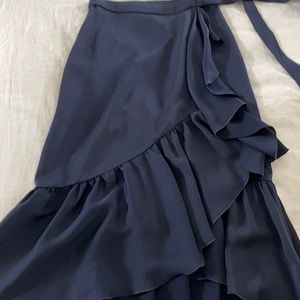 Zara navy blue ruffled skirt
